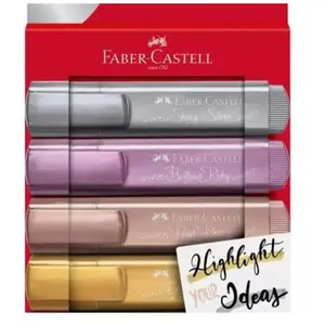 Etui de 4 Surligneurs Faber-Castell TL 46 Metallic pas cher