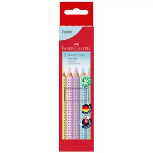 Faber-Castell Jumbo Grip Lot de 5 crayons de couleur pastel pas cher