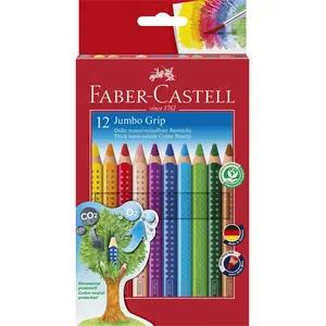 Faber-Castell - Crayons de couleur JUMBO GRIP, étui en carton de 12