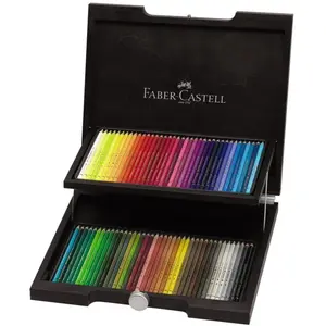Faber-Castell 110072 Lot de 72 crayons de couleur polychromos, étui en bois pas cher