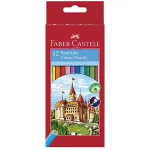 FABER-CASTELL Etui de 12 Crayons de couleur Château - Coloris assortis pas cher