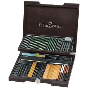 Faber-Castell Crayons et craies assorties Pitt monochrome coffret bois