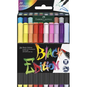 Faber-Castell brushpennen - Black edition - 20 kleuren in karton etui - FC-116452 pas cher