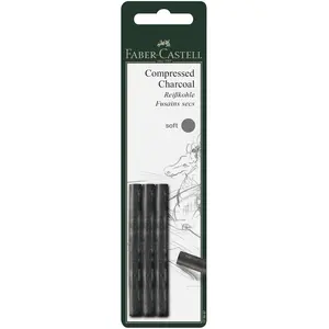 Faber-Castell houtskool - Pitt Monochrome - geperst - soft - 3 stuks o... pas cher