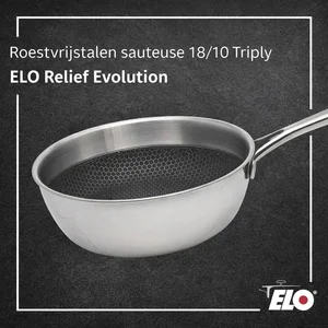 Poêle sauteuse 24 cm en inox 18/10 Elo Relief Evolution pas cher