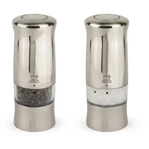 Peugeot Zeli Duo PM+SM Z elektrisch silber 14 cm, Moulin à poivre + mo...