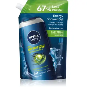 Nivea Men Energy 3-in-1 Douchegel Navulling (500 ml) pas cher