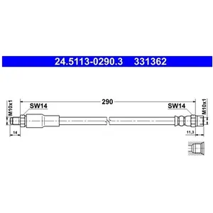 Comparateur de prix : ATE Flexible de frein pour VOLVO: 460, 480, 440 (Ref: 24.5113-0290.3)