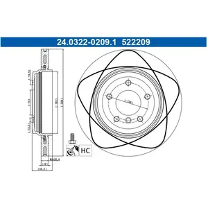 Powerdisc Remschijf 24032202091 ATE pas cher