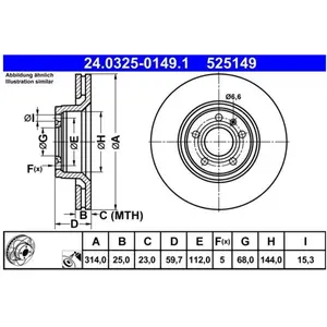 Powerdisc Remschijf 24032501491 ATE pas cher
