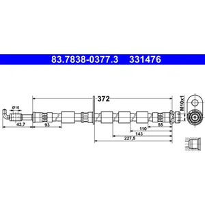 ATE Flexible de frein pour FORD: Fiesta, B-Max (Ref: 83.7838-0377.3) pas cher