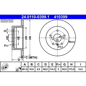 ATE Disques de frein (Ref: 24.0110-0399.1) pas cher