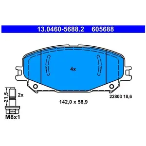 Remblokkenset schijfrem 13046056882 ATE pas cher