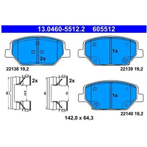 Remblokkenset schijfrem 13046055122 ATE pas cher