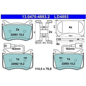 Remblokkenset schijfrem 13047048932 ATE pas cher