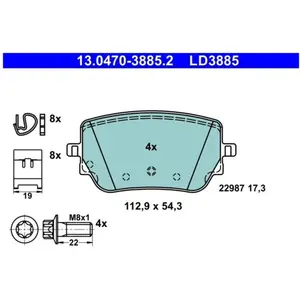 Comparateur de prix : Remblokkenset schijfrem 13047038852 ATE