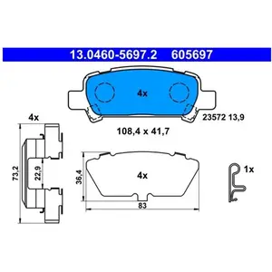 Remblokkenset schijfrem 13046056972 ATE pas cher