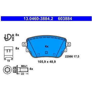 Remblokkenset schijfrem 13046038842 ATE pas cher