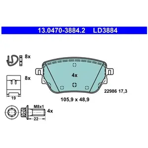 Comparateur de prix : Remblokkenset schijfrem 13047038842 ATE