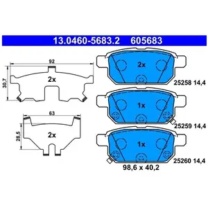 ATE Remblokkenset schijfrem pas cher