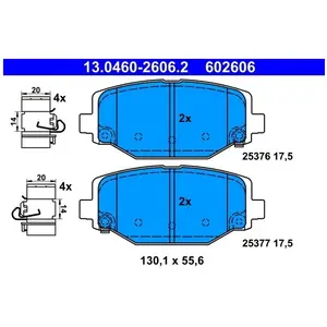 Comparateur de prix : Ate 13. 0460-2606. 2 - Jeu de plaquettes de frein, frein à disque