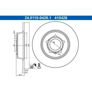 ATE Disques de frein pour AUDI: S1, A1 (Ref: 24.0110-0426.1) pas cher