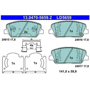 ATE Keramische remblokken set pas cher