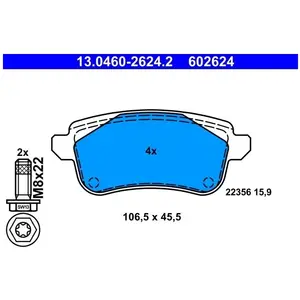 ATE Remblokkenset schijfrem pas cher