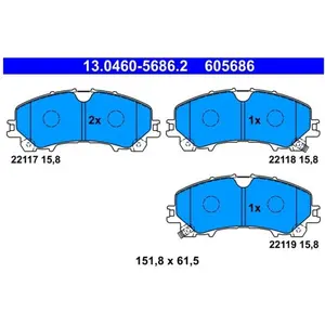 Remblokkenset schijfrem 13046056862 ATE pas cher