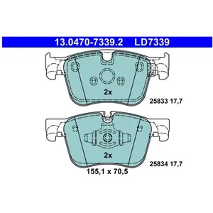 Comparateur de prix : Remblokkenset schijfrem 13047073392 ATE