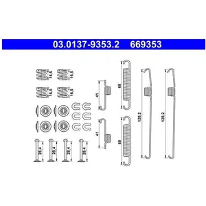 ATE Kit d'accessoires pour mâchoire de frein à tambour pour SUBARU: Justy & DAIHATSU: Materia, Sirion, Cuore (Ref: 03.0137-9353.2)