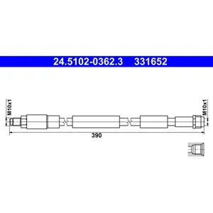 ATE Flexible de frein pour MERCEDES-BENZ: Classe C, Classe CLS, Classe E (Ref: 24.5102-0362.3)