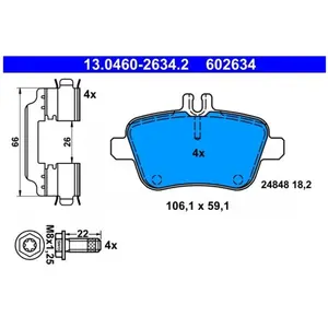 Remblokkenset schijfrem 13046026342 ATE pas cher