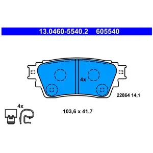 Remblokkenset schijfrem 13046055402 ATE pas cher