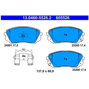 Remblokkenset schijfrem 13046055262 ATE pas cher
