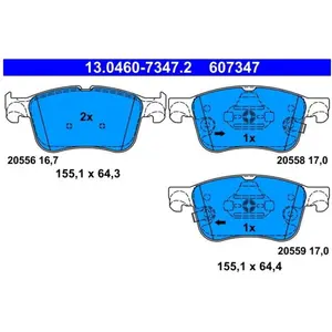 Remblokkenset schijfrem 13046073472 ATE pas cher