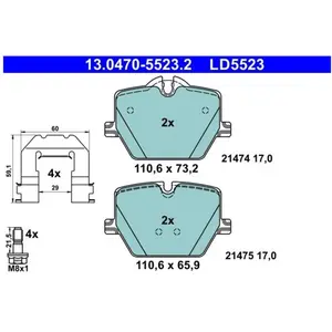 Remblokkenset schijfrem 13047055232 ATE pas cher