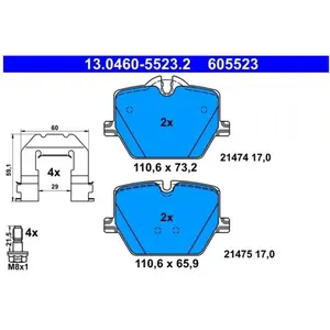 Remblokkenset schijfrem 13046055232 ATE pas cher