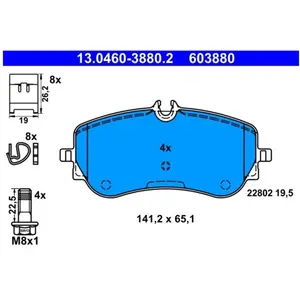 Comparateur de prix : Remblokkenset schijfrem 13046038802 ATE