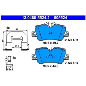 Remblokkenset schijfrem 13046055242 ATE pas cher