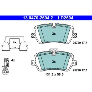 ATE Plaquettes de frein X4 pour LAND ROVER: Defender, Range Rover, Discovery (Ref: 13.0470-2604.2) pas cher