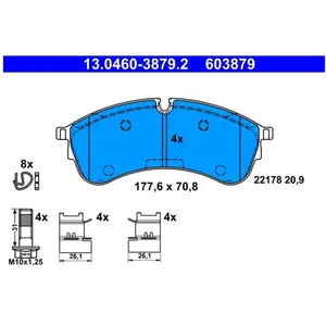 Comparateur de prix : Remblokkenset schijfrem 13046038792 ATE