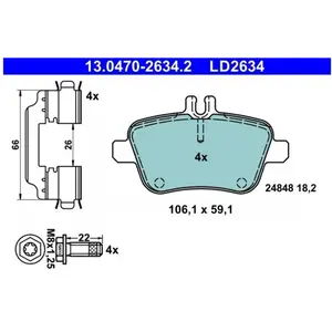Comparateur de prix : Remblokkenset schijfrem 13047026342 ATE