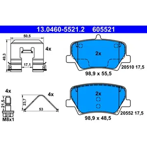 ATE Plaquettes de frein X4 pour VOLVO: XC 40 (Ref: 13.0460-5521.2) pas cher