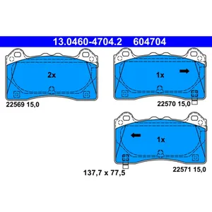 ATE Plaquettes de frein X4 pour FORD: Focus (Ref: 13.0460-4704.2) pas cher