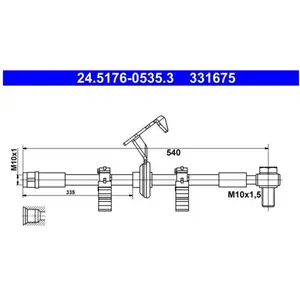 ATE Flexible de frein pour MERCEDES-BENZ: Classe ML (Ref: 24.5176-0535.3)