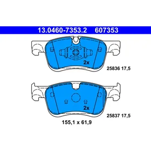 ATE Plaquettes de frein X4 pour OPEL: Combo & PEUGEOT: Rifter, Partner & TOYOTA: Proace City & CITROËN: Berlingo (Ref: 13.0460-7353.2) pas cher