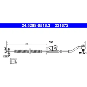 ATE Flexible de frein pour HYUNDAI: i20 (Ref: 24.5298-0516.3)