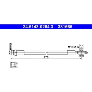 ATE Flexible de frein pour SKODA: Octavia & SEAT: Leon (Ref: 24.5143-0264.3) pas cher