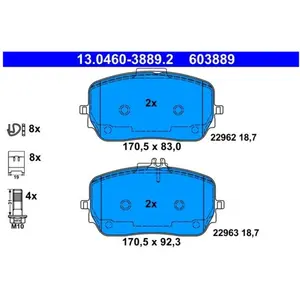 Comparateur de prix : ATE Plaquettes de frein X4 pour MERCEDES-BENZ: Classe GLE SUV, Classe GLE Coupé, Classe GLE, Classe GLS (Ref: 13.0460-3889.2)